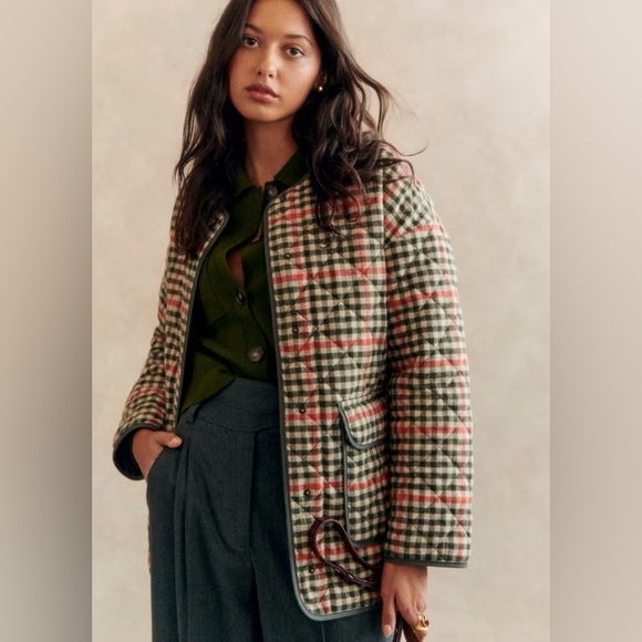 Rachel Zoe Jackets & Blazers - NWT Rachel Zoe Oversized Plaid Quilted Snap Down Wool Blend Jacket